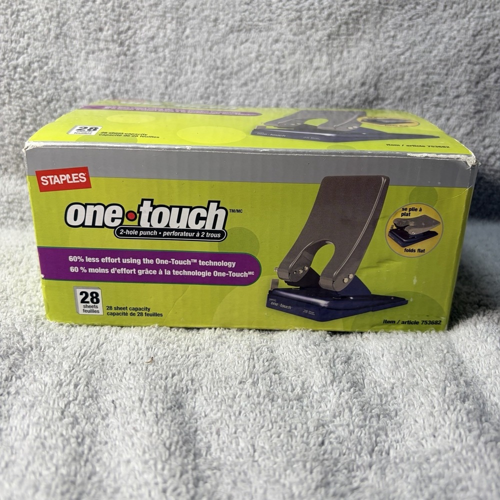 Staples One Touch 2 Hole Punch  28 Sheets Capacity